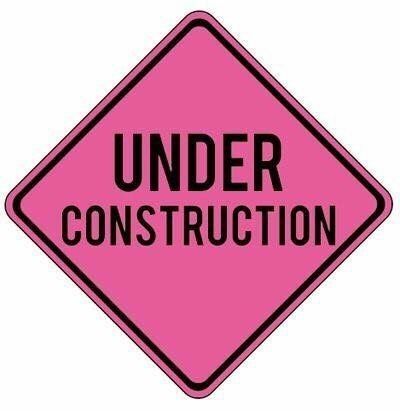 pink diamond under construction sign